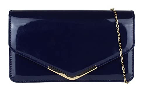 Girly Handbags Umschlag-Clutch mit Metallrahmen Marine von Girly Handbags