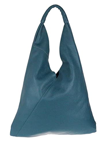 Girly Handbags V-förmige Tasche mit echtem Griff Oben Marine von Girly Handbags