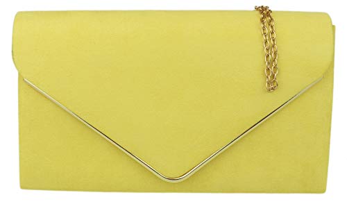 Girly Handbags Wildleder Rahmen Clutch-Bag (Gelb) von Girly Handbags