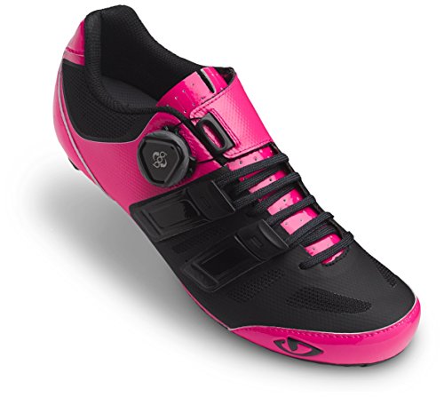 Giro Damen Raes Techlace Road Radsportschuhe-Rennrad, Mehrfarbig (Bright Pink/Black 000) von Giro