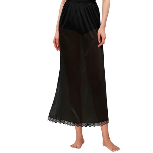 Girstunm Damen Unterrock Langer Boden Rock Extender Atmungsaktiver Antistatisch Petticoat 79cm Black Small Girstunm Damen Unterrock Langer Boden Rock Extender Atmungsaktiver Antistatisch Petticoat 79cm Black Small von Girstunm