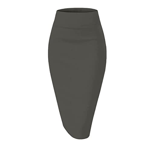 Girstunm Damen lässiger Bleistiftrock schlanker kurzer Rock Sommer hohe Taille Stretch kurzer Rock mit Schlitz Dunkelgrau X-Large Girstunm Damen lässiger Bleistiftrock schlanker kurzer Rock Sommer hohe Taille Stretch kurzer Rock mit Schlitz Dunkelgrau X-Large von Girstunm