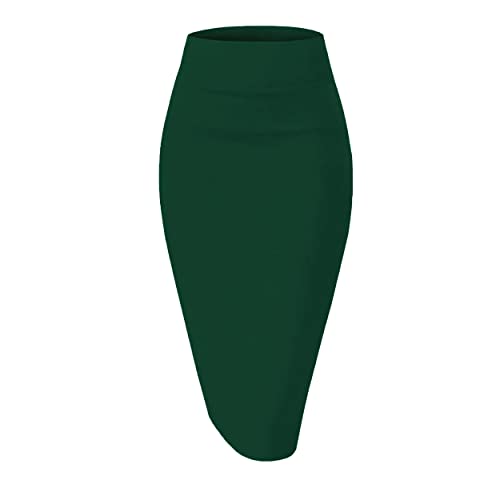 Girstunm Damen lässiger Bleistiftrock schlanker kurzer Rock Sommer hohe Taille Stretch kurzer Rock mit Schlitz Smaragdgrün X-Large Girstunm Damen lässiger Bleistiftrock schlanker kurzer Rock Sommer hohe Taille Stretch kurzer Rock mit Schlitz Smaragdgrün X-Large von Girstunm