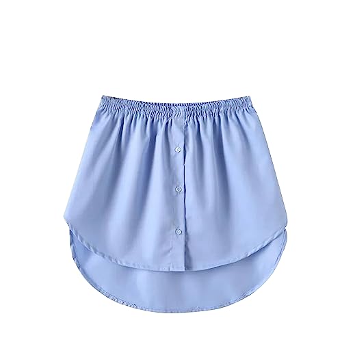 Girstunm Women's Shirt Extender for Women Adjustable Layered Fake Top Lower Sweep Shirt Half Length Mini Skirt for Girls Blau S von Girstunm