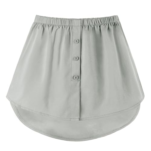 Girstunm Women's Shirt Extender for Women Adjustable Layered Fake Top Lower Sweep Shirt Half Length Mini Skirt for Girls Grau M von Girstunm