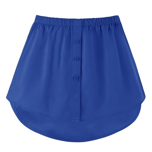 Girstunm Women's Shirt Extender for Women Adjustable Layered Fake Top Lower Sweep Shirt Half Length Mini Skirt for Girls Königsblau 3XL von Girstunm