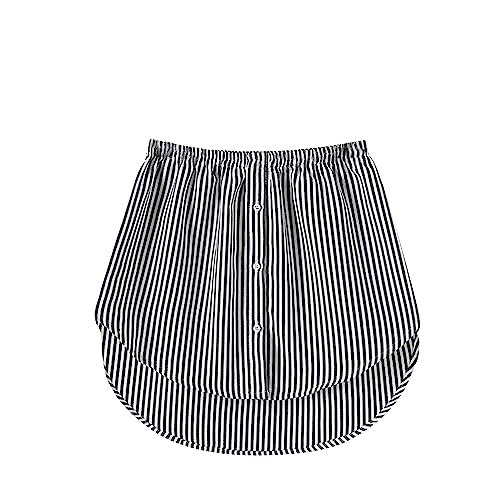 Girstunm Women's Shirt Extender for Women Adjustable Layered Fake Top Lower Sweep Shirt Half Length Mini Skirt for Girls Schwarz Stripe M von Girstunm
