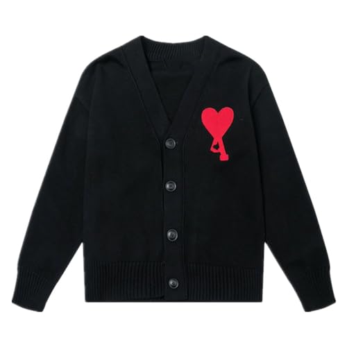 Frauen Winter Liebe Ami Pullover Casual Kaschmir Pullover Ärmel, Schwarz, M Frauen Winter Liebe Ami Pullover Casual Kaschmir Pullover Ärmel, Schwarz, M von GISTEQ