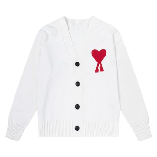 Frauen Winter Liebe Ami Pullover Casual Kaschmir Pullover Ärmel, Weiß, XL Frauen Winter Liebe Ami Pullover Casual Kaschmir Pullover Ärmel, Weiß, XL von GISTEQ