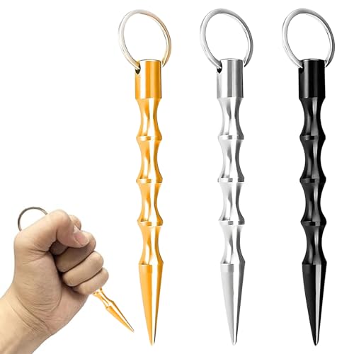 GisWell 3 Stück Kubotan Selbstverteidigung Waffen, Selbstverteidigung Waffen Legal, Schlüsselanhänger Verteidigungs Waffen für Frauen Druckverstärker Selbstschutz Self Weapons Verteidigung von GisWell