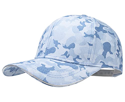 Gisdanchz Basecap Herren Damen Baseball Cap Kappe Schirmmütze Multicam Tarnung Camo Cappy Schildkappe Sonnenhut Damen Herren Baseball Mütze Baseballkappe, Himmelblau von Gisdanchz