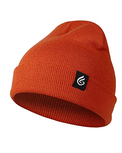 Gisdanchz Mütze Herren Damen Winter Strickmütze Beanie Mützen Damenmützen Wintermütze Strickmütze Strickmützen Für Damen Herren, Dunkelorange von Gisdanchz