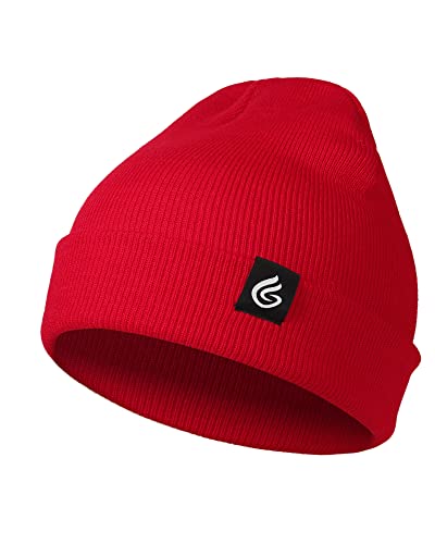 Gisdanchz Mütze Herren Damen Winter Strickmütze Beanie Mützen Damenmützen Wintermütze Strickmütze Strickmützen Für Damen Herren, Rot von Gisdanchz