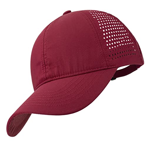 Gisdanchz Mützen Herren Caps Damen Laufmütze Mützen Laufmützen Running Cap Cappi Sport Schirmmütze Golf Cap Herren Outdoor Sonnenhut Mesh Basecap Herren Cappy Männer Baseball Cap Burgund von Gisdanchz