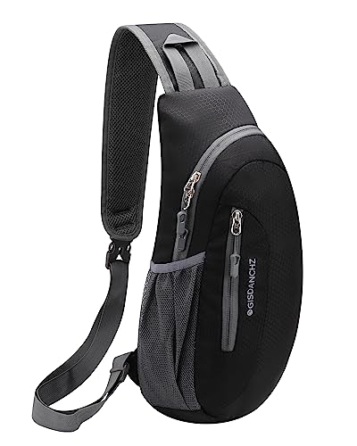 Gisdanchz Sling Bag Herren Damen Brusttasche Herren Klein Slingbag Crossover Bag Crossbody Chest Bag Schultertasche Schulterrucksack Damen Herren Sling Rucksack Cross Body Bag, Schwarz von Gisdanchz