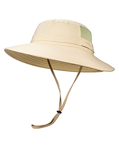 Gisdanchz Sonnenhut Herren Damen Anglerhut Sommerhut Tropenhut Wanderhut Safari Hut Sonnenschutz Kopf Sonnenhut Damen Herren Uv Schutz Wasserdicht Outdoor Sun Hat Mens Womens, Khaki von Gisdanchz