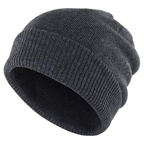 Gisdanchz Strickmütze Damen Beanie Damenmütze Winter Hats for Women Wollmütze Damen Beanies Fisherman Männermützen Winter Mütze Wolle Fischermütze Fleece Wintermütze Strickmütze Dunkel Grau von Gisdanchz