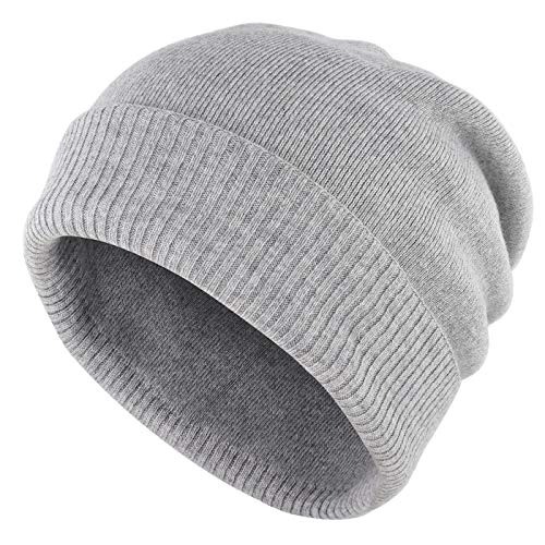 Gisdanchz Strickmütze Mütze Damen Winter Wollmütze Damen Beanies Fisherman Männermützen Winter Mütze Wolle Fischermütze Fleece Wintermütze Strickmütze Slouch Beanie Winter Hats Women Hellgrau von Gisdanchz