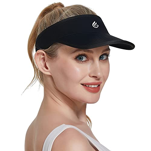 Gisdanchz Visor Cap Damen Sports Visors, Running Golf Tennis Cap Damen Herren, Schirmmütze Damen Laufmütze Herren Lauf Cap, Sonnenschild Sonnenschutz Damen Kopf Cap Damen Schwarz, Schwarz/Weiß, M von Gisdanchz