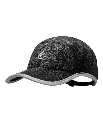 Gisdanchz Wasserdicht Baseball Caps für Herren Regenhut Damen Wasserdicht Basecap Faltbarer Reflektierender UPF50+ Männer Kappen Kappe Golf Running Cap, Schwarz 58CM von Gisdanchz