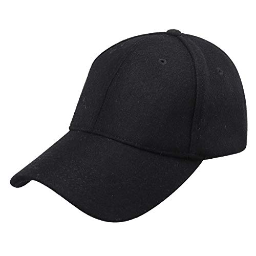 Gisdanchz Winter Basecap Schwarz Warm Wolle Baseball Cap Damen Warme Wintermütze Baseballcap Kappe Herren Cap Schirmmütze Damen Männer Mütze Kappen Mütze Herren Winter Schwarz von Gisdanchz