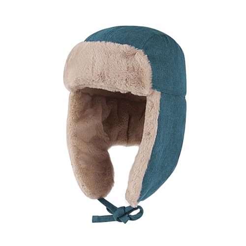 Gisdanchz Winter Hut Fliegermütze Russische Mütze Russen Uschanka Ushanka Chapka Kinder Frauen Russisch Russenmütze Wintermütze Wintermaske Russenmützen Trappermütze Mit Ohrenklappen Blau von Gisdanchz