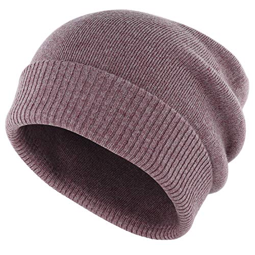 Gisdanchz Wollmütze Damen Wintermütze Damenmütze Winter Hats for Women Wollmütze Damen Beanie Fisherman Männermützen Winter Mütze Wolle Fischermütze Fleece Wintermütze Long Slouch Beanie Lila von Gisdanchz