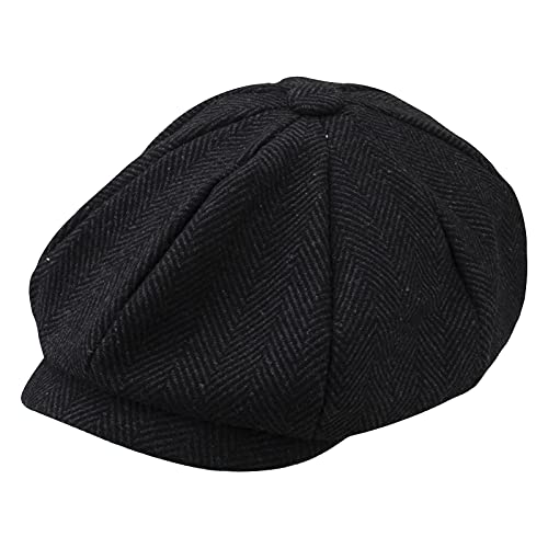 Gisdanchz Wool Winter Mütze Tweed Schirmmütze Herren Damen Flatcap Baskenmütze Angenehm Warm Retro Mützen Wintermütze Kleiderzubehör Newsboy Cap Ivy Driving Caps Dunkelgrau L von Gisdanchz