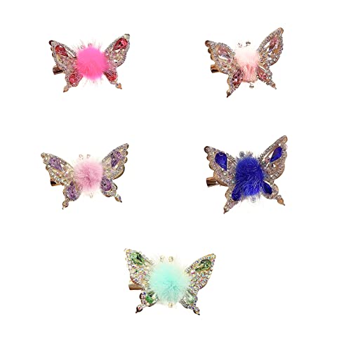 GisooM Fliegender Schmetterling-Haarspangen, Strass-Haarnadel, 2023, beweglicher fliegender Schmetterling, glänzende Haarklammern, süßer Schmetterling, Haarspangen für Frauen und Mädchen, 5 Stück von GisooM