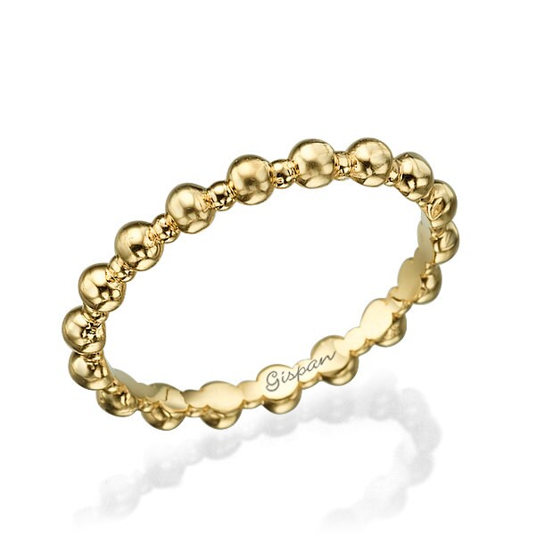 14K Gelbgold Eternity Trauring Gepunkteter Punkte Ring von Gispandesigns