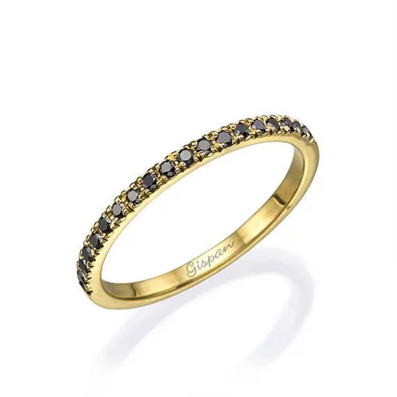 Black Diamond 14K Gelbgold Eternity Ring - Ehering von Gispandiamonds