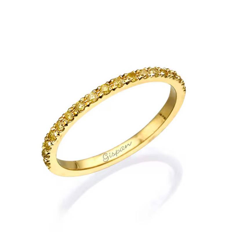 Gelbe Diamanten Eternity Ring in 14K Gelbgold, Frauen Ehering, Reihe Hochzeit Ring, Schmuck Geschäft, Versprechen Ring, Statement Geschenk von Gispandiamonds