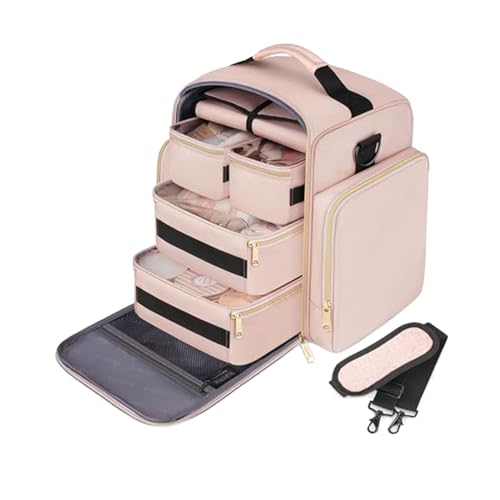 1. Reise Make Up Mit 4 Abnehmbaren Kompartimenten Geräumiger Polyester Lagerbeutel Wasserfestem Make Up Organizer von Gissroys
