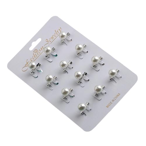 12pcs Faux Perlen Geformte Muslime Damen Kleid Brosche Haarschalklammern Kleidung Accessoire Für Formal von Gissroys