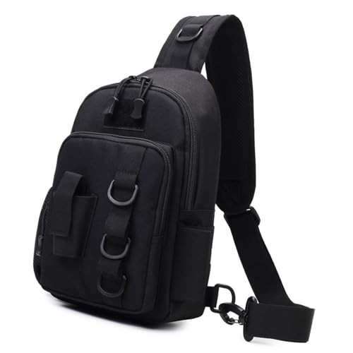 Angelschlingen, Umhängetasche, Brusttasche, Aufbewahrungstasche, Schultertasche für Süß- oder Salzwasserangeln, Schwarz , Einheitsgröße von Gissroys