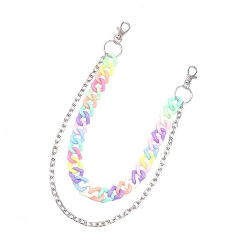 Gissroys Bunte Acrylkettengürtel Einstellbare Länge Doppelschicht Hosen Modezubehör Streetwear Schmuck Für Frauen Festival Party Accessoire von Gissroys