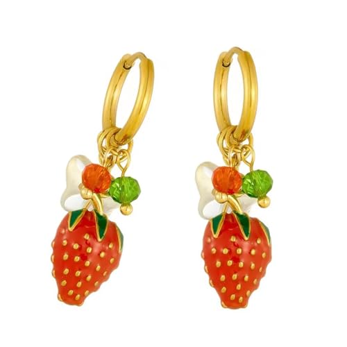 Einzigartige Erdbeer Ohrringe Modische Ohrschnallen Elegantes Dangle Ohrring Statement Für Jugendliche Frauen Zierliche Erdbeere von Gissroys