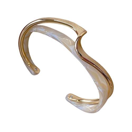 Elegant Weiße Schalentiere C Form Armband Geometrische Metallarmarm Frauen Handgelenk Schmuck Geschenk Für Party Hochzeit Gemischtes Modearmband von Gissroys