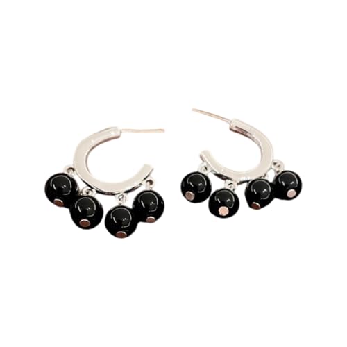 Elegante Creolen mit künstlichen Kristallperlen, modernes Design für den täglichen und formellen Gebrauch, elegante Kristall-Ohrmanschetten, Einheitsgröße, Wie beschrieben, Wie beschrieben von Gissroys