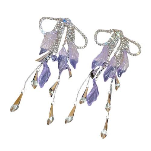 Elegante Kristall-Ohrringe mit Strass-Quasten-Design, für Damen, Hochzeit, Party, Schmuck, Geschenk, Zubehör, lange Statement-Ohrringe, Einheitsgröße, Wie beschrieben, Wie beschrieben von Gissroys