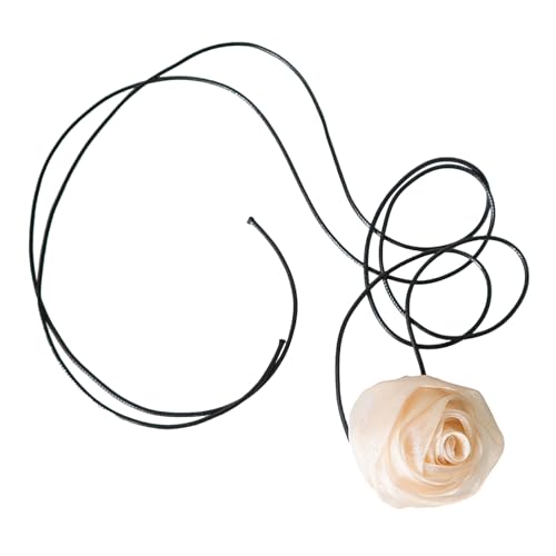 Elegante Rosen-Halskette für Damen, verstellbare Schleife, Schlüsselbeinkette, Hochzeit, Abendessen, Party, Schmuck, Geschenk, Rosenhalskette von Gissroys