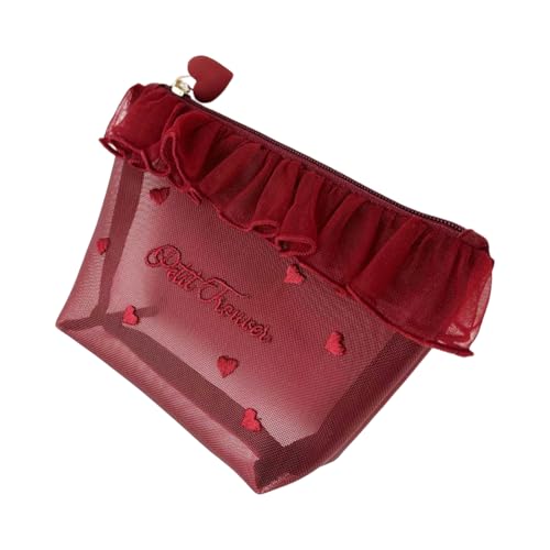 Ergonomische Kosmetiktasche mit mehreren Fächern, verschleißfestes Design, Make-up-Tasche für Damen und Mädchen, verschleißfeste Make-up-Tasche für den täglichen Gebrauch, klein rot, Mass Beauty von Gissroys