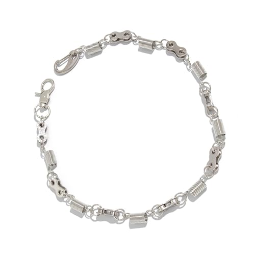 Gissroys Fashion Spring Coil Kette Gürtel Einstellbare Metallhosen Perfekt Für Street Charme Und Musikfestival Outfits Streetwear Accessoires Für Männer Und Frauen von Gissroys