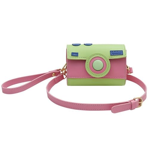 Frauen Kamera Form Messengerbeutel PU Handtasche Geldbörse Fashion Crossbody Body Kontraste Farben Schulter Telefon Frauen PU Leder Schulter Kamera Form Crossbody Trend Messenger von Gissroys