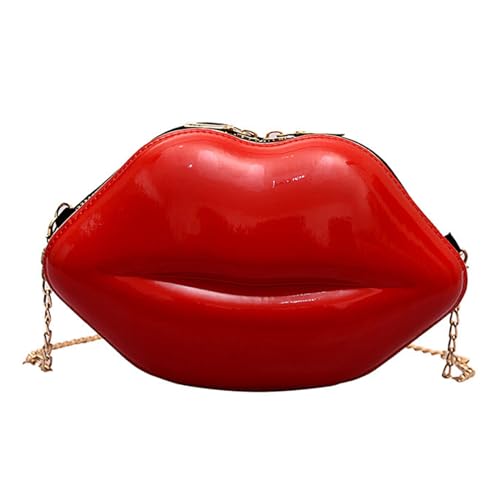Frauen Lippenform Plastikparty Abend Geldbeutel Mit Ketten Münzbeutel Telefonbeutel Süßigkeiten Farbe Schulter Crossbody Bag Lippenform Bauchmuskeln von Gissroys