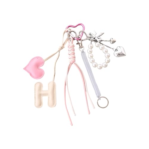 Geflochtenes Seil Schlüsselbund Perlen Herzbeutel Anhänger Charm Fashion Rucksack Accessoires Für Handtasche Geldbeutel Dekorationen Geschenke Bag Accessoires von Gissroys