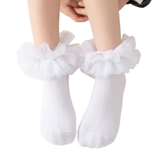 Gissroys 1 Paar Kinder Tanzsocken Frühling Baby Knöchel Strumpfwäsche Lateinische Tanzsocken Mit Spitzenverkleidung Dekoration Mädchen Tanzen von Gissroys