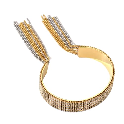 Gissroys Einstellbare Quastenringe aus Edelstahl und Zubehör mit 18K vergoldetem Finish für dynamische Bewegung luxuriöse PVD-plattierte Kette, Eine Größe, wie beschrieben, wie beschrieben, von Gissroys