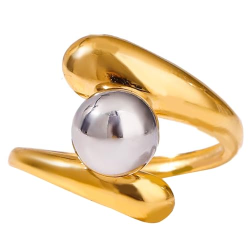 Gissroys Einzigartige Offene Edelstahl Openwork Linear Muster Verstellbare Fingerringe Metallkonstruktion Accessoire Für Tägliche Verschleiß Offener Unregelmäßiger Linie von Gissroys