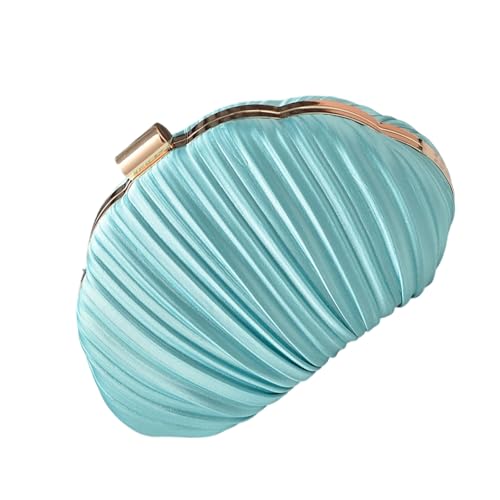 Gissroys Elegante Gekräuselte Muschelabendbeutel Leichte Polyester Schulter Geldbörse Mit Verstellbarem Kettenriemen Für Hochzeitsfeier Tragbare Abendtasche von Gissroys